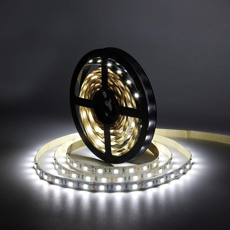 SUPERNIGHT LED Light Strip White, 6000K Daylight White Lights 16.4 Ft 300leds 60leds/m 5050 SMD Flexible Waterproof Tape for Boats, Bathroom, Mirror, Ceiling - Image 4